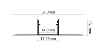 LED Alu Unterputz Profil Z-5713 inkl. Abdeckung matt 2000mm